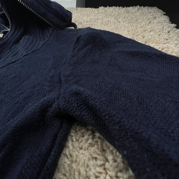 Lauren Ralph Lauren Women’s Sweater Medium Blue Full Zip Cotton Turtleneck Knit - Picture 13 of 16